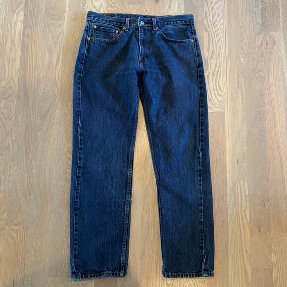 Levi’s 505 Regular Fit Jeans Dark Rinse Straight Leg Mens Size 34x32 - Picture 7 of 9